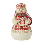 Jim Shore Heartwood Creek Nordic Noel - Snowman with Noel Sign