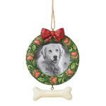 Jim Shore Heartwood Creek - Dog Pet Wreath Frame Hanging Ornament