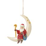 Jim Shore Heartwood Creek - Santa in Moon Hanging Ornament