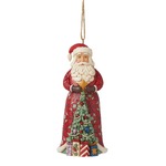 Jim Shore Heartwood Creek - Santa with Tree in Skirt Hanging Ornament