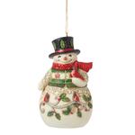 Jim Shore Heartwood Creek - Snowman with Cardinal Hanging Ornament