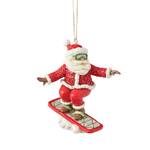 Jim Shore Heartwood Creek - Snowboarding Santa Hanging Ornament