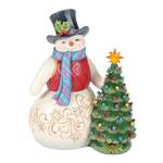 Jim Shore Heartwood Creek - Snowman with Vintage LED Tree