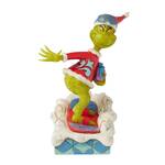 Dr Seuss The Grinch by Jim Shore - Grinch Snowboarding