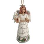 Jim Shore Heartwood Creek White Woodland - Angel with Owl Hanging Ornament