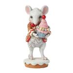 Jim Shore Heartwood Creek Gingerbread Christmas - Mouse Boy with Cupcake