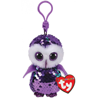 Beanie Boos Sequin Flippables - Moonlight the Purple Owl Clip On