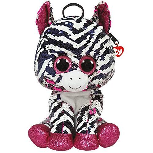 Beanie Boos Sequin Backpack - Zoey the Pink Zebra