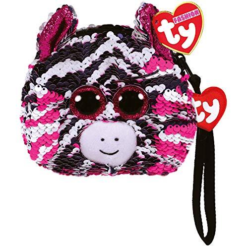 Beanie Boos Sequin Wristlet - Zoey the Pink Zebra