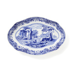 Spode Blue Italian - Fluted Oval Dish - 21.5cm