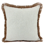 NF Living Linen Fringe Cushion - Beige 45x45cm