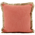 NF Living Linen Fringe Cushion - Rust 45x45cm