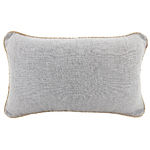 NF Living Linen Rope Trimmed Cushion - Light Grey 30x50cm