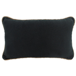 NF Living Linen Rope Trimmed Cushion - Black 30x50cm