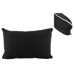 NF Living Outdoor Lumbar Cushion - Black Basic with Piping 30x50cm