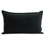 NF Living Velvet Lumbar Cushion - Black 30x50cm