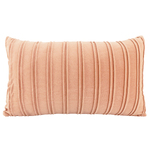 NF Living Velvet Pleated Lumbar Cushion - Coral 30x50cm