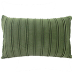 NF Living Velvet Pleated Lumbar Cushion - Olive 30x50cm