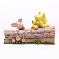 DAMAGED BOX - Jim Shore Disney Traditions - Winnie The Pooh and Piglet on a Log - Truncated Conversation