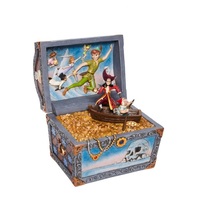 DAMAGED BOX - Jim Shore Disney Traditions - Peter Pan & Captain Hook Treasure Chest - Treasure-strewn Tableau