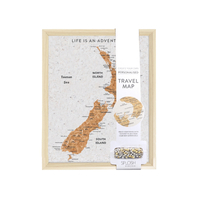 DAMAGED BOX - New Zealand Travel Pin Board by Splosh - Desk Map