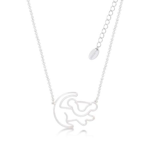 Disney Couture Kingdom Junior - The Lion King - Simba Outline Necklace White Gold