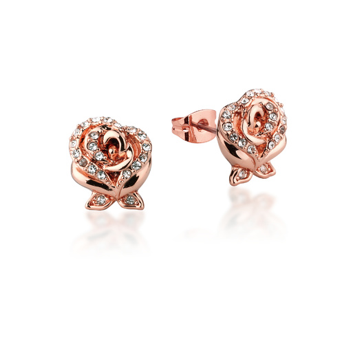 Disney Couture - Beauty and the Beast - Enchanted Rose Crystal Stud Earrings Rose Gold