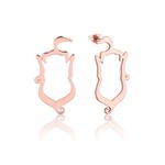 Disney Couture Kingdom - Aladdin - Genie Outline Earrings Rose Gold