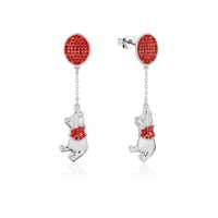 Disney Couture Kingdom - Winnie The Pooh - Balloon Drop Earrings White Gold