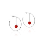 Disney Couture Kingdom - Snow White and the Seven Dwarfs - Evil Queen Poison Apple Hoop Earrings Silver