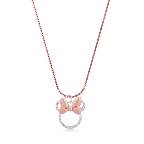 Disney Couture Kingdom - Minnie Mouse - Crystal with Bow Necklace Rose Gold