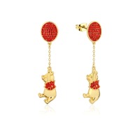 Disney Couture Kingdom - Winnie The Pooh - Balloon Drop Earrings Yellow Gold