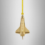 Waterford Golden Rocketship Hanging Ornament