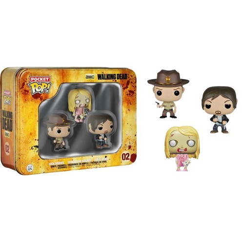 Pop! Vinyl - The Walking Dead - Daryl, Rick & Walker Pocket 3-Pack Tin