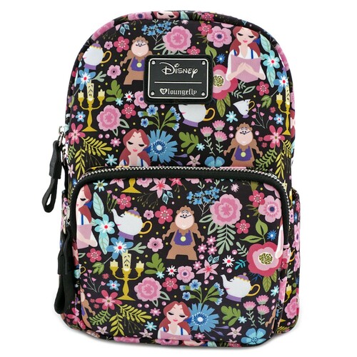 Loungefly Disney Beauty and the Beast - Floral Print Mini Backpack