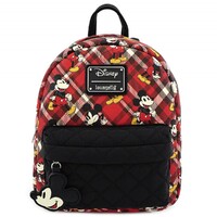 Loungefly Disney Mickey Mouse - Red Plaid Print Mini Backpack