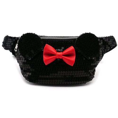 Loungefly Disney Minnie Mouse Black Sequin Bum Bag