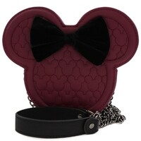 Loungefly Disney Minnie Mouse - Burgundy Quilted Silhouette Head Crossbody Bag