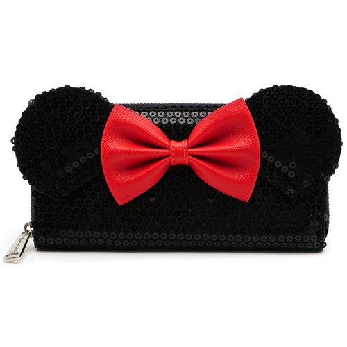 Loungefly Disney Minnie Mouse Black Sequin Zip-Around Wallet