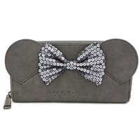 Loungefly Disney Minnie Mouse - Grey Minnie Sequin Bow Zip-around Wallet