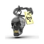 Metalmorphose Keychain - Black Skull with Playing Card