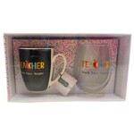 Teacher Mug and Stemless Wine Glass Gift Set - Teacher Teach Love Inspire