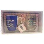 Teacher Mug and Stemless Wine Glass Gift Set - I Teach Love Bravery Kindness