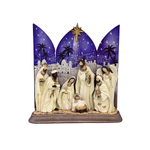 Nativity Set - White with Blue Background