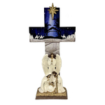 Holy Family with Cross Scene in Blue