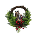 Christmas Wreath with Holy Family Plaque 300mm