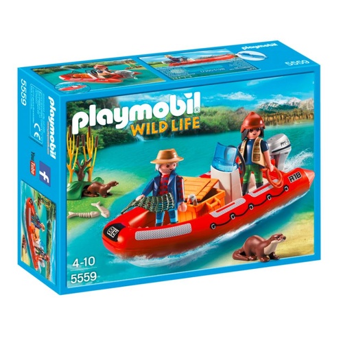 Playmobil Wild Life - Inflatable Boat With Explorers