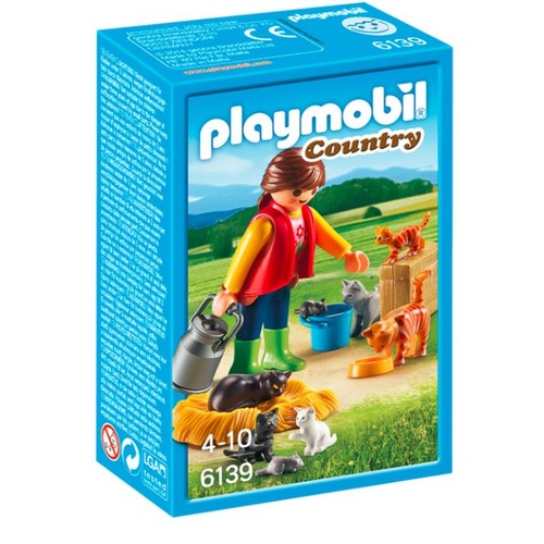 Playmobil Country - Woman With Cat Family