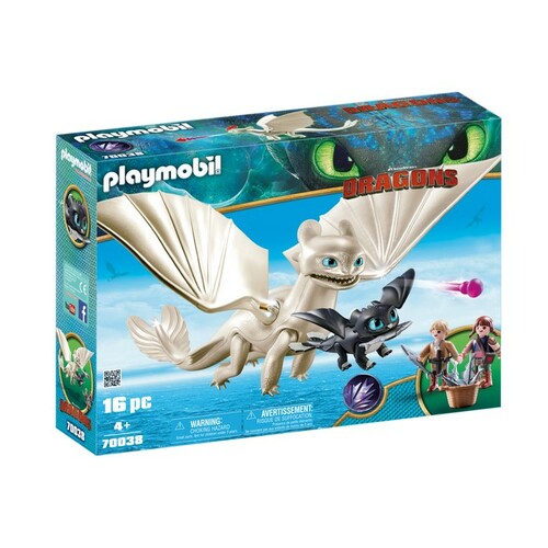 Playmobil How To Train Your Dragon 3 - Light Fury with Baby Dragon and Children