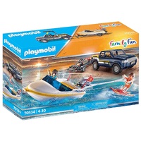 Playmobil Family Fun - Pick-Up with Speedboat